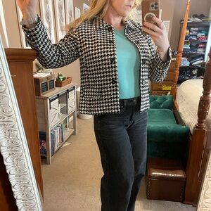 Liz Claiborne Black and White Houndstooth Blazer